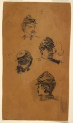Four Studies of Soldiers, ca. 1863