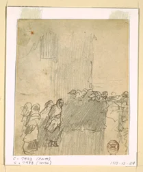 Men and Women Looking Out to Sea, Cullercoats, England, 1881