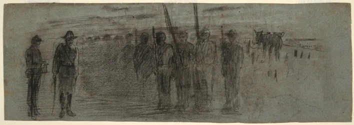 Officer and Aide Inspecting a Squadron, possibly 1864
