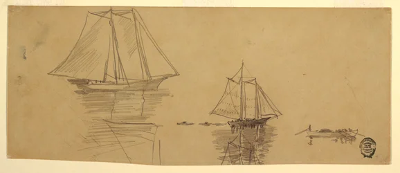 Two Schooners and Dories, ca. 1880