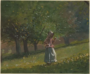 Girl with Hay Rake