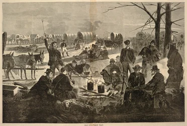 Halt of a Wagon Train, from Harper