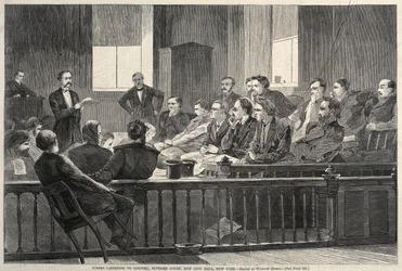 Jurors Listening to Counsel, Supreme Court, New City Hall, New York