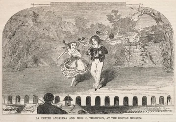 La Petite Angelina and Miss C. Thompson, at the Boston Museum, 1859