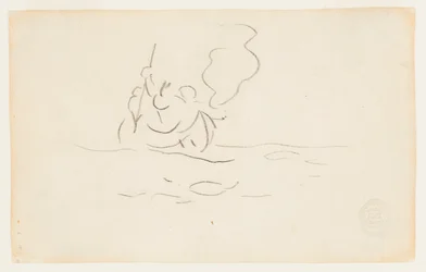 Man in a Canoe with Harpoon