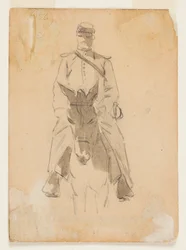 Officer and Head of a Horse