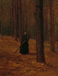 Old Woman Gathering Brush
