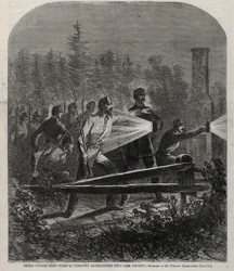 Rebels Outside Their Works at Yorktown Reconnoitering with Dark Lanterns, 1862