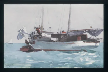 Taking on Wet Provisions (Schooner Marked Newport, K. W.)