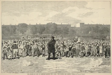 The Fourth of July in Tompkins Square, New York--"The Sogers Are Coming!", from Harper