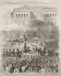 The Inaugural Procession at Washington Passing the Gate of the Capitol Grounds