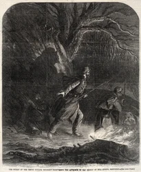 The Picket of the Tenth Indiana Regiment Discovering the Approach of the Rebels at Mill Spring, Kentucky