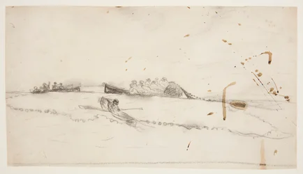 Three Boats with Fishermen Setting Out a Net