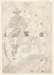 Two Men in an Army Wagon