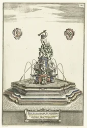 Hexagonal Basin on a Raised Platform with Steps (Architectura Curiosa Nova)