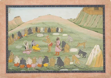 Hanuman Revives Rama and Lakshmana with Medicinal Herbs, Ramayana Series, ca. 1790