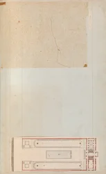 Page from a Scrapbook containing Drawings and Several Prints of Architecture