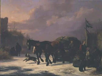 A Horse Drawn Sledge by Booth