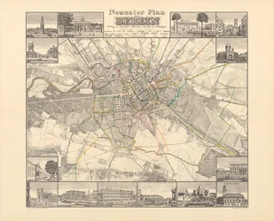 Historical Map of Berlin, published by Verlag von Gebrüder Rocca, Berlin 1838
