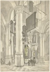 View in the Nieuwe Kerk in Delft, with the Tomb Monument of William of Orange