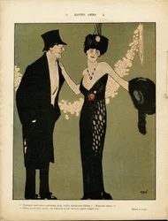 Illustration of Xavier Gose (1876-1915) in Le Lire, 06/02/09 - Good friends - Love, Fashion, Flowers