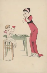 Girl Waiting for Two Hearts to be Spliced Together by Cupid