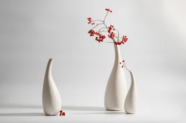 Elegant Vases with Red Berries