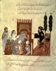 Scene inside a mosque