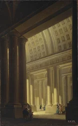 The Internal View of a Temple. A Doric Vestibule