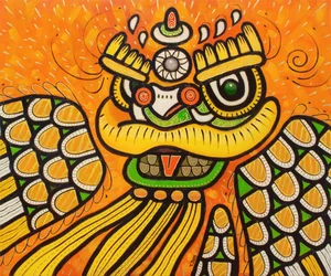 Lion dance yellow, 2022