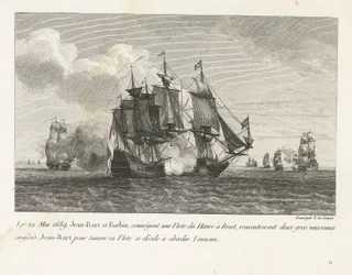 Jan Bart Attacks Two English Ships, 1689