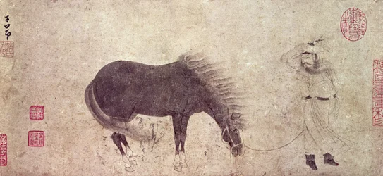 Horse and Groom in Winter