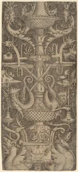 Ornament Panel with Dragons, Masks, and Instruments of War