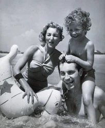 Happy Family at Seaside, c 1937