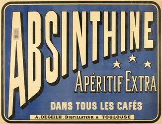 Poster for the absinthe aperitif extra, in all cafes