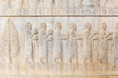 Ancient Relief of the Achaemenids; Delegation of the Ionians; Apadana Palace; Archaeological Site; Ancient Persian City Persepolis; UNESCO World Heritage Site; Fars Province; Iran; Asia