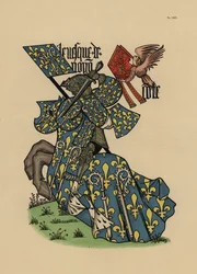 Bishop of Noyon, with mitre and standard