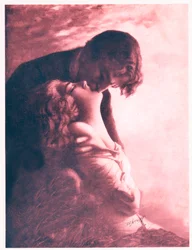 Couple Kissing, circa 1920 (illustration)