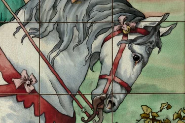 Interior View, Tile Panel, Painter Furcy Ernest Tondeur, Executor Boch Frères La Louvière, Second Panel, (Detail)