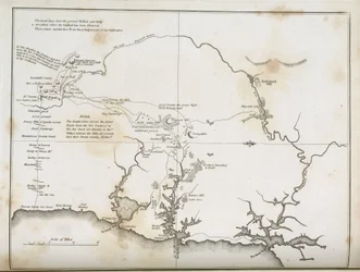 Map of Sydney and Surrounding Areas, Australia, circa 1798