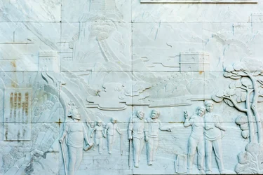 Marble Relief Depicting People; Great Wall; Jinshanling Section; People