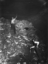 Testing for Gas in a Mine Shaft, Ramrod Hall Pit, Staffordshire, c 1890s