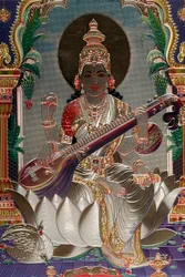 Saraswati: the Hindu goddess of knowledge, music, art, speech, wisdom, and learning