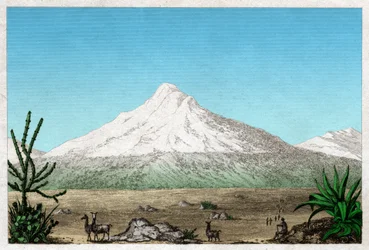 The Chimborazo Volcano from the Plateau of Tapia, Ecuador