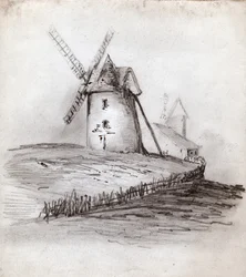Windmill in Normandy, France
