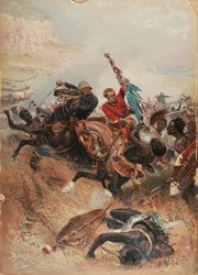 Lieutenants Melville and Coghill Saving the Colours, Zulu War of 1879