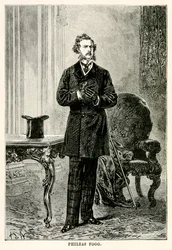 Phileas Fogg, from Around the World in Eighty Days by Jules Verne (1828-1905), engraved by Louis Dumont (b. 1822), 1873
