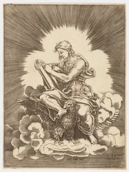 Saint John, Writing, Seated on an Eagle