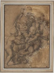 The Holy Family with the infant John the Baptist (after Giulio Romano’s Madonna della Gatta)