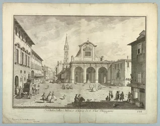 View of Florence, Plate from "Scelta di XXIV Vedute delle principali contrade, piazze, chiese, e palazzi della Città di Firenze"